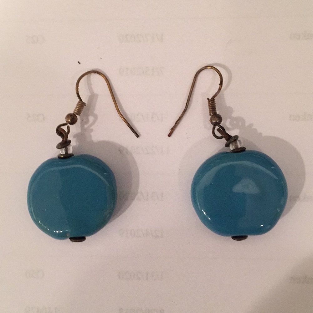 Hand painted bead earrings